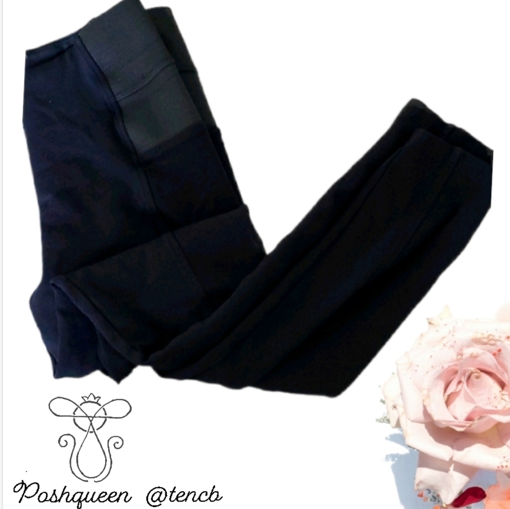 Elastic Waist Black Jeggings / Leggings